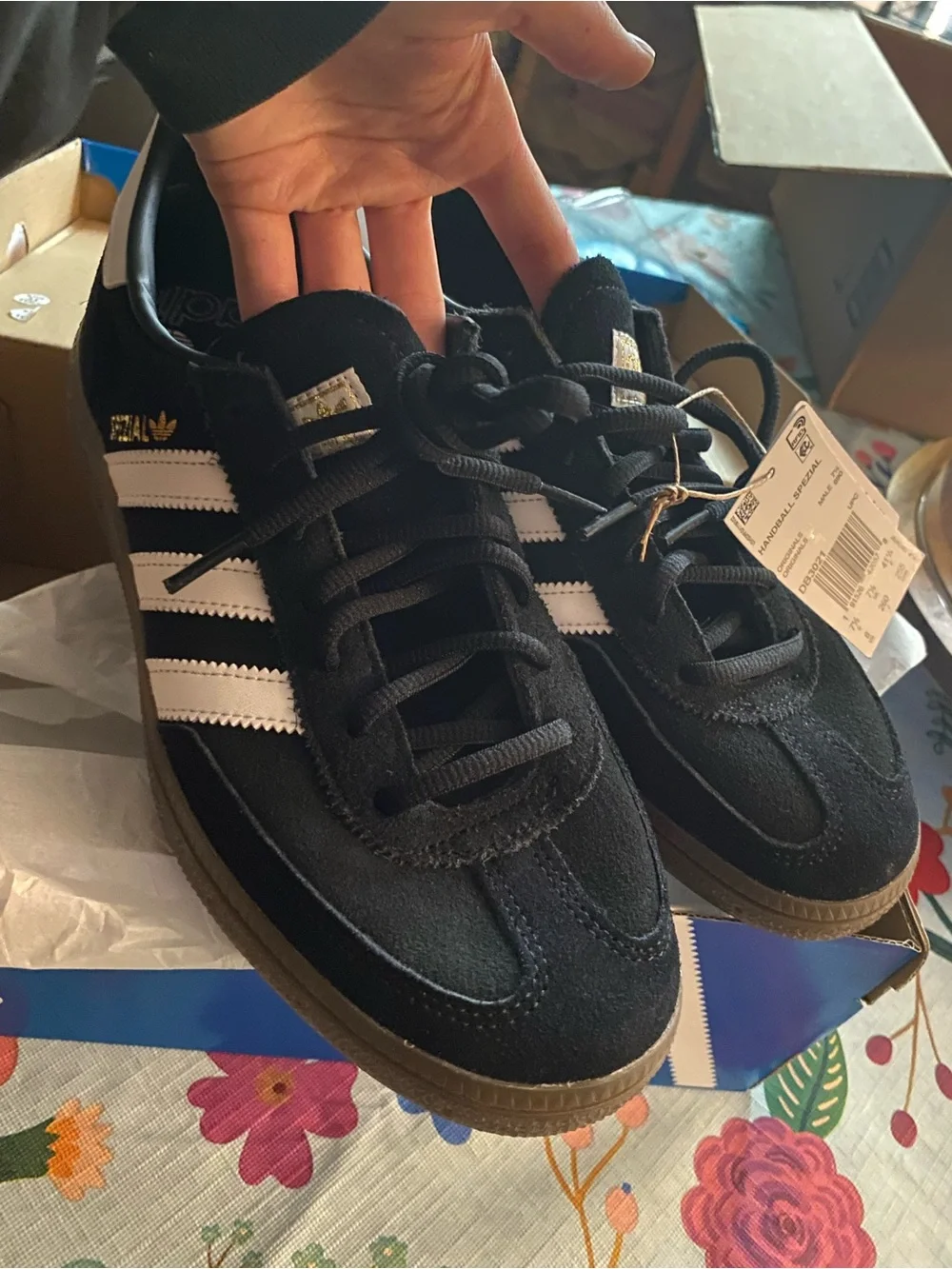 adidas Handball Spezial Black with White Stripes